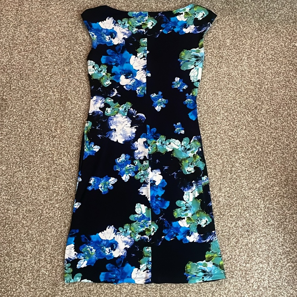 Lauren Ralph Lauren Blue and Green Floral Midi Dress - Picture 2 of 5